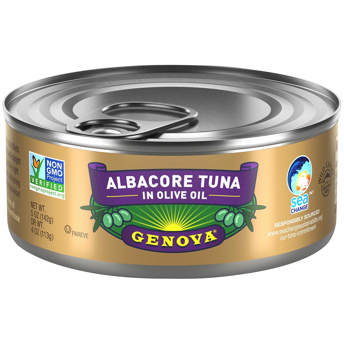 Genova Albacore Tuna in Extra Virgin Olive Oil, NSA - 5 oz (Pack of 12)