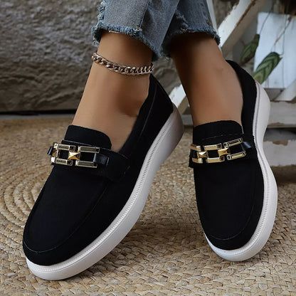 Round Toe Platform Slip-Ons