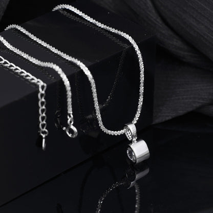 925 Sterling Silver Zircon Pendant Necklace