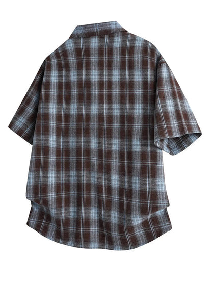 Men's Plus Size Plaid Button Up Casual Shirt