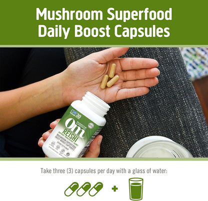 Om Mushroom Superfood Reishi Capsules, 90 Count