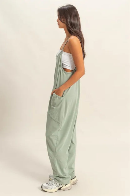 HYFVE Relaxed Fit Mineral Washed Overalls with Pockets