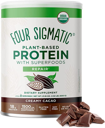 Four Sigmatic Cacao Protein Powder - Plant Based - 21.16 Oz