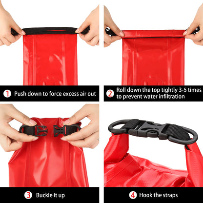 Waterproof First Aid Kit Roll Top Boat Emergency Kit with Waterproof ContentsRED