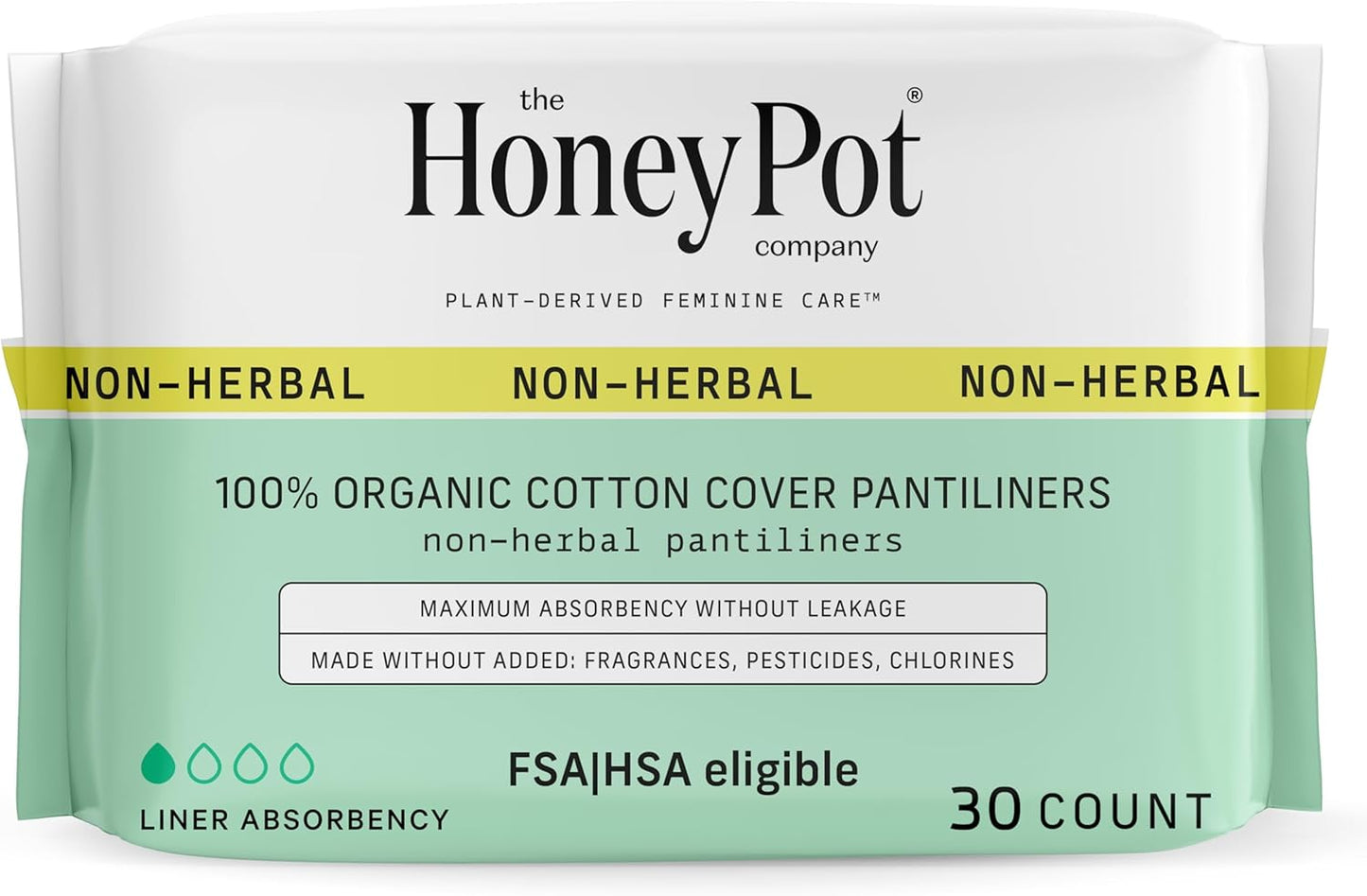 The Honey Pot Everyday Pantiliners, Non-Herbal, 30 Count