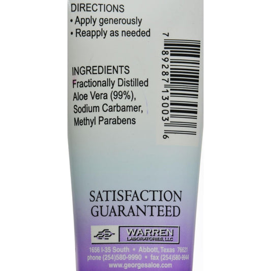 George's Aloe Vera Gel (3 Oz.) - Soothing Relief for Sunburn, Bites & More