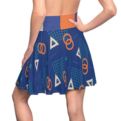 SK-047BL-24 High Waisted Skater Skirt Flared Skirt Plus Size Women's Skirt