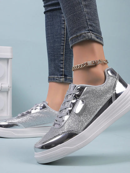 Glitter Metallic Platform Sneakers