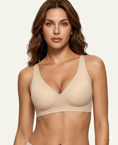 Womens Deep V Bras Wireless Comfortable Bra Supportive No Underwire Bras Tshirt Push Up Bralettes Plunge Seamless Bra