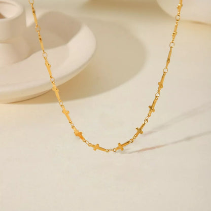 18K Gold-Plated Cross Necklace