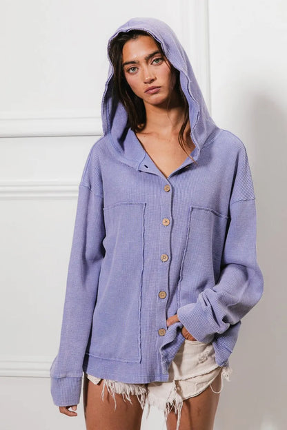 BiBi Washed Waffle Thermal Hooded Jacket