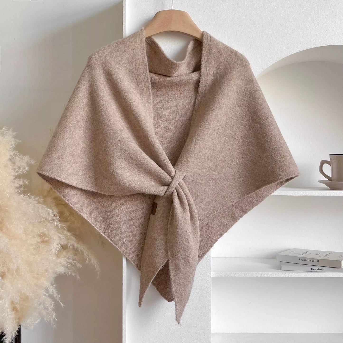 Knitted Solid Color Scarf Shawl