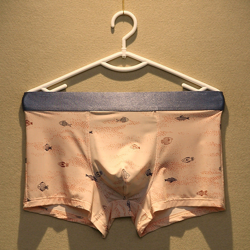 Youth Cartoon Printed Breathable Waist Boxer Shorts