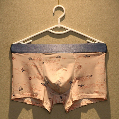 Youth Cartoon Printed Breathable Waist Boxer Shorts
