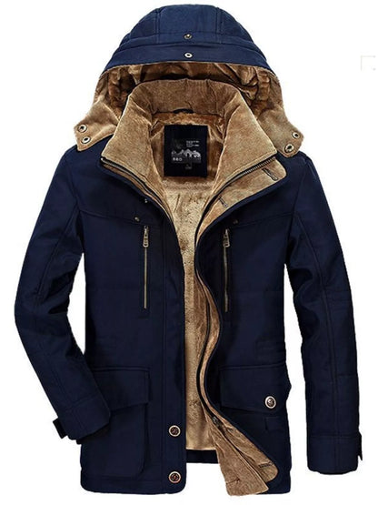 Men's Plus Size Zip Up Hooded Winter Coat