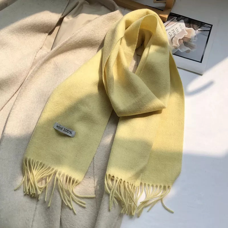 Pure Wool Cozy Tassel Knit Scarf
