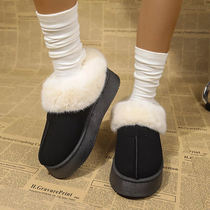 Fuzzy Platform Ankle Boots