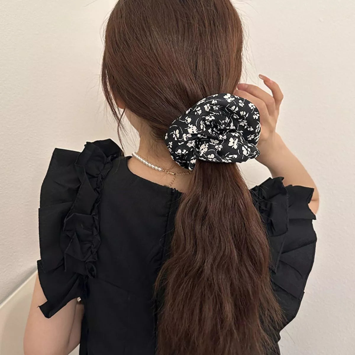 3-Piece Floral Print Hair Scrunchies Set