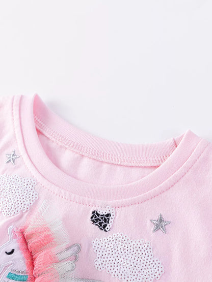 Children's Unicorn Short Sleeve Tulle Dress