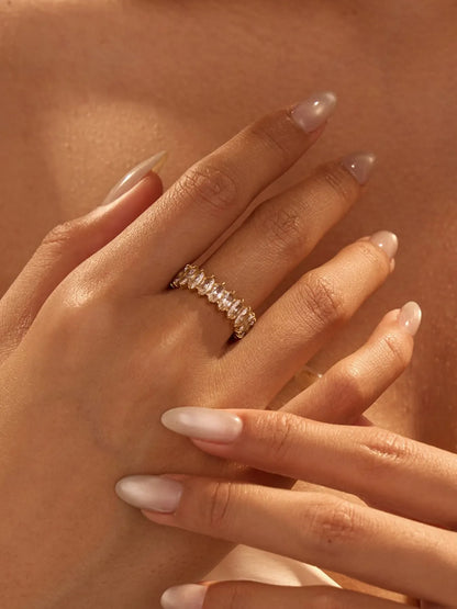 18K Gold-Plated Stainless Steel Zircon Ring