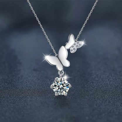 1 Carat Moissanite 925 Sterling Silver Pendant Necklace