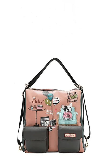Nicole Lee USA Multifunction Adjustable Strap Eco-Leather Backpack