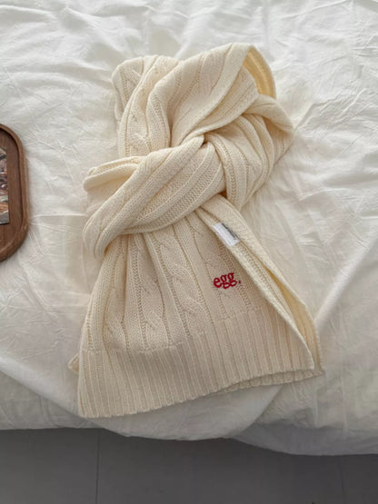 Ribbed Knitted Winter Scarf