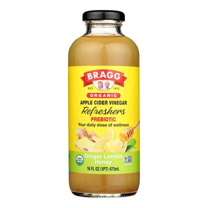 Bragg Apple Cider Vinegar Ginger Lemon Honey Refresh 16 FL OZ - Case of 12
