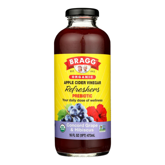 Bragg Apple Cider Vinegar Hibiscus Refresh, 16 fl oz (Case of 12)