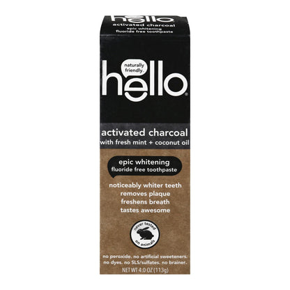 Hello Products LLC ACT CHarRcoal WHiTe FlouRiDe-Free Toothpaste (Pack of 6 - 4 oz.)