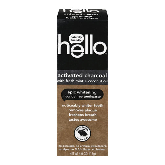 Hello Products LLC ACT CHarRcoal WHiTe FlouRiDe-Free Toothpaste (Pack of 6 - 4 oz.)