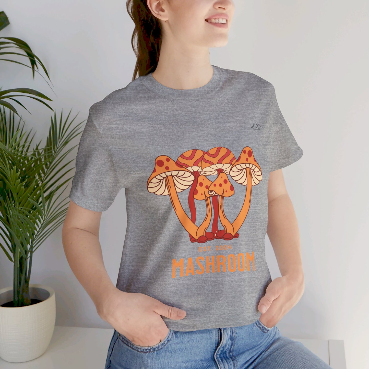 TS-029ML-24 Mushroom T-Shirt Forest Fungi Art Mushroom Lover Shirt