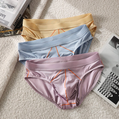 Mens Sexy Low-rise Solid-color Briefs
