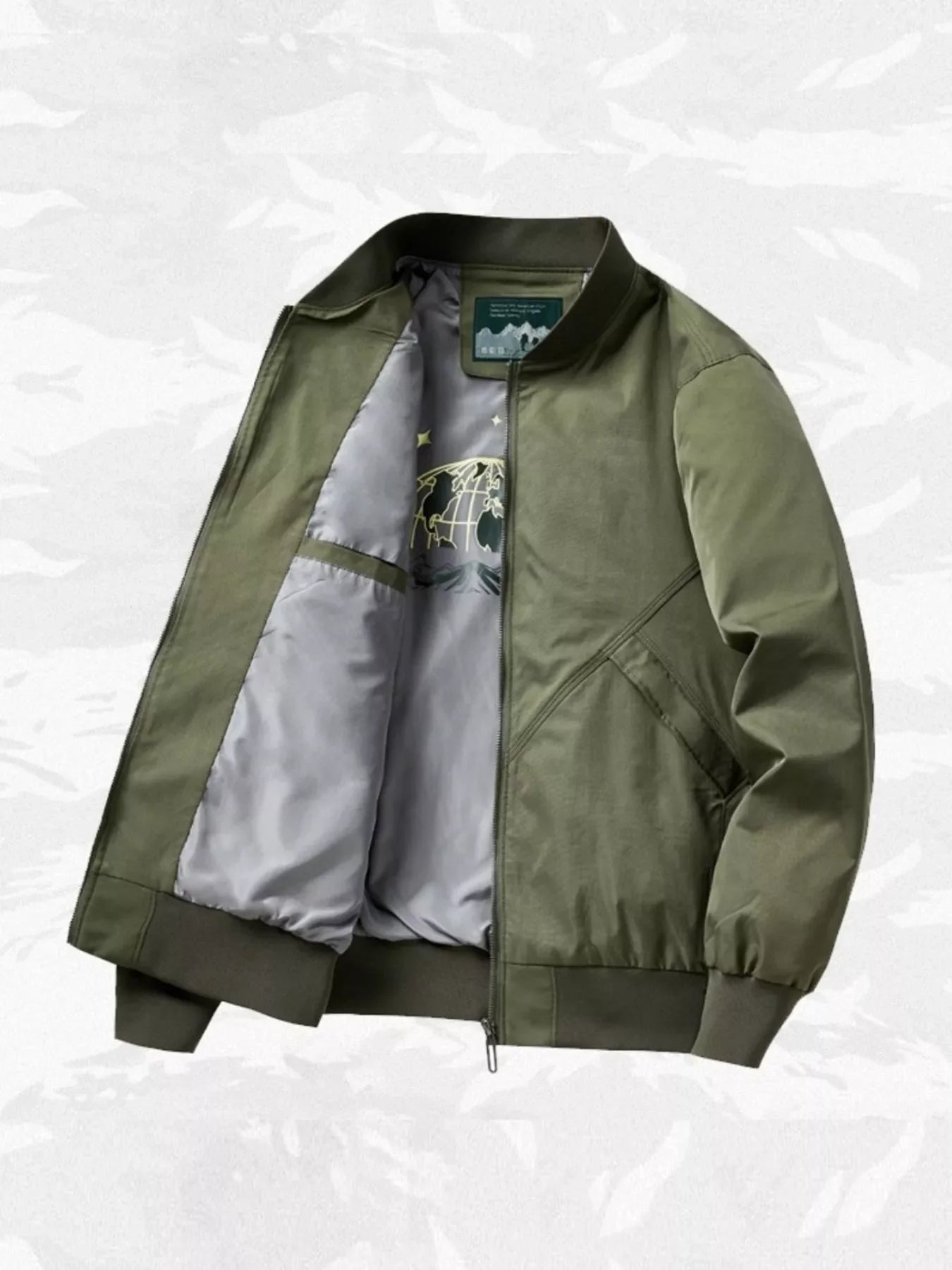 Men's Plus Size Zip Up Long Sleeve Jacket