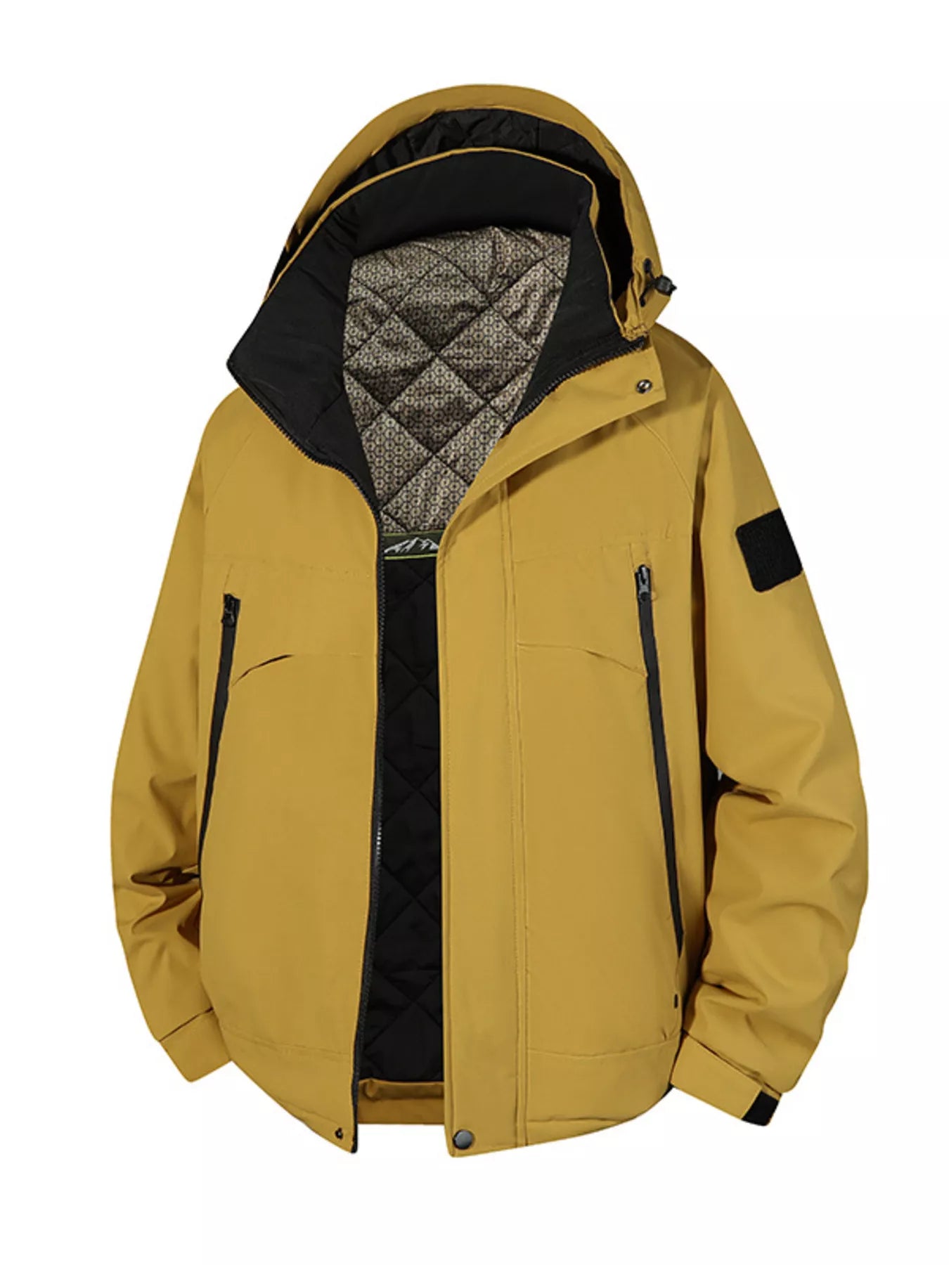Men's Full Size Hooded Zip Up Winter Jacket Plus Size