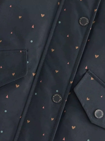 Children's Heart Print Zip Up Jacket