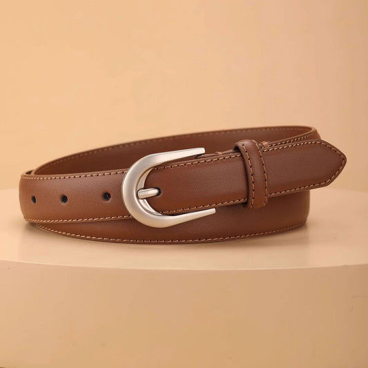 Adjustable Fit Buckle Leather Belt