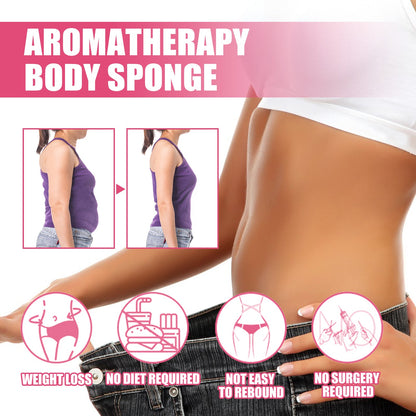 EELHOE Aromatherapy Body Sponge, Firming Skin Belly Calf Arm Toning Body Cleansing Bath Sponge