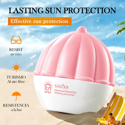 SADOER Waterproof Refreshing Whitening Sunscreen Cream SPF50 60g