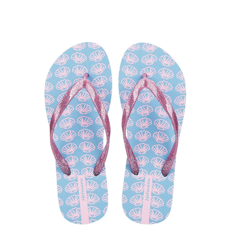 Tropical Print Summer Slippers