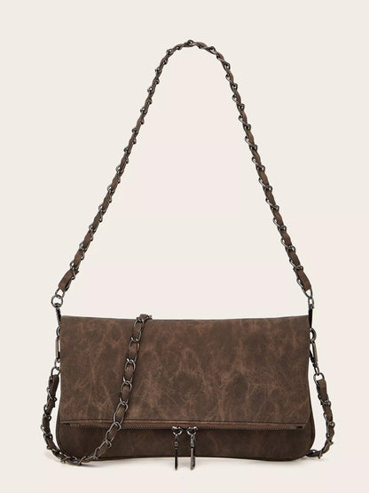 PU Leather Chain Strap Shoulder Bag