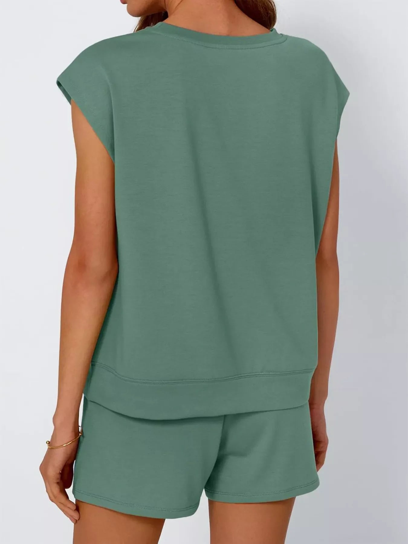 Casual Solid Color T-Shirt and Shorts Set