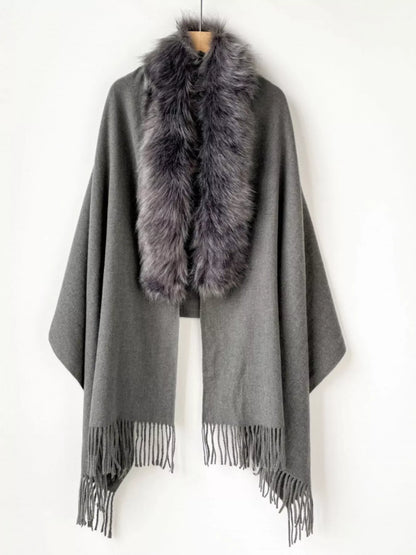 Faux Fur Fringe Scarf Wrap