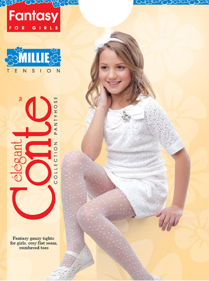 Conte Millie 20 Den - Fantasy Thin Tights for Girls with Polka Dots - 4yr. 6yr. 8yr. (14С-6СП)