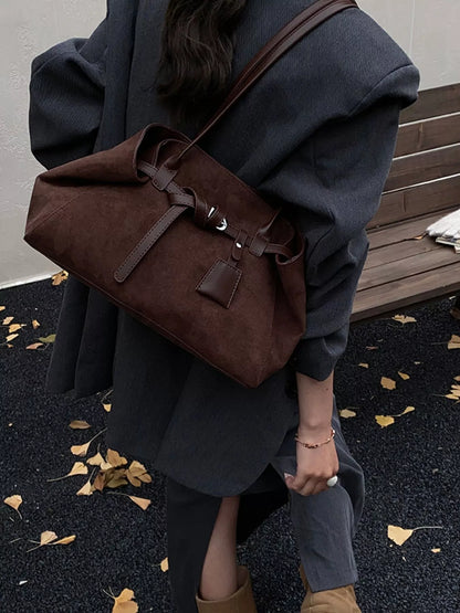 Lightweight Suede Shoulder Bag