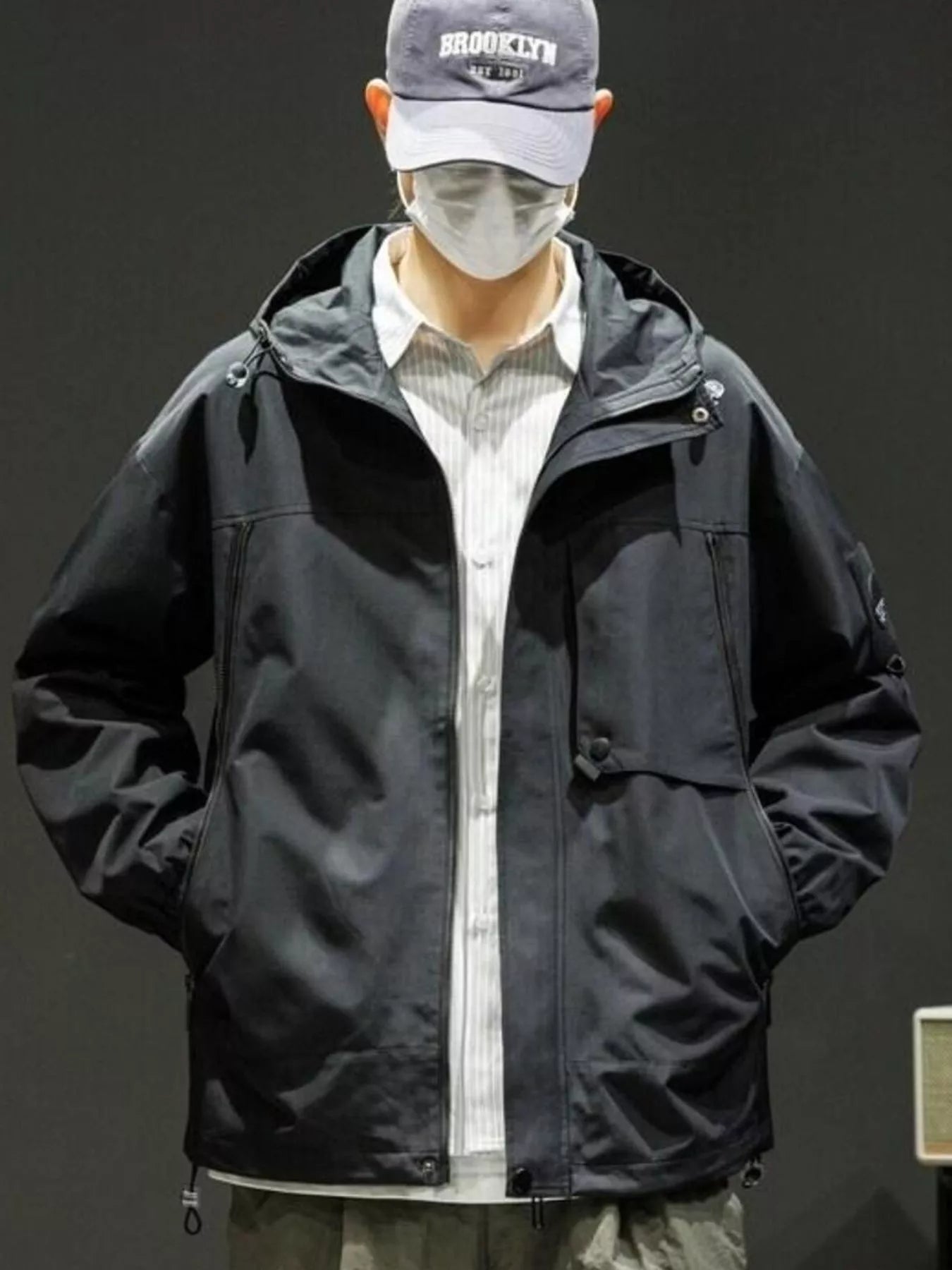 Men's Plus Size Hooded Windproof Casual Jacket