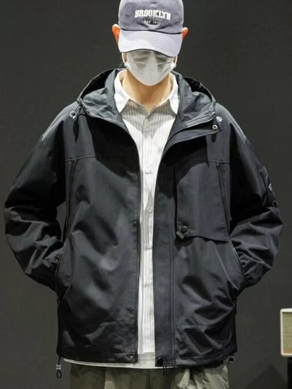 Men's Plus Size Hooded Windproof Casual Jacket