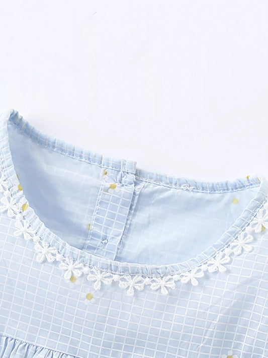 Children's Gingham Cap Sleeve Dress