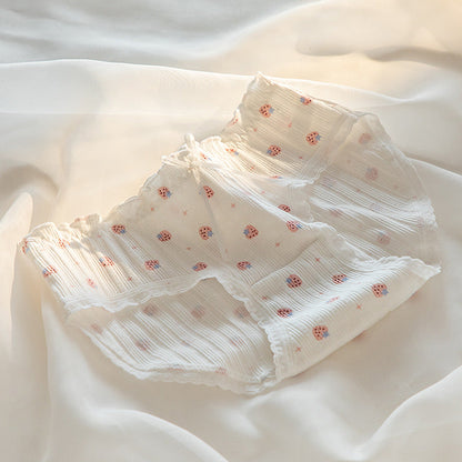Bow Sweet Little Floral Ribbed Panties