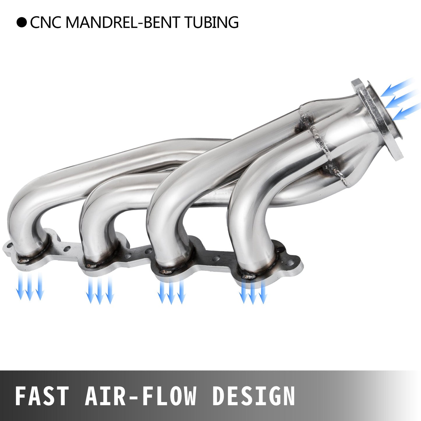 VEVOR Exhaust Header Set 1 Exhaust Turbo Headers, Stainless Steel Exhaust Manifold Headers, Shorty Engine Conversion LS Swap Exhaust Headers For Chevy LS1 LS2 LS3 LS6 LS10 SUV Truck Car